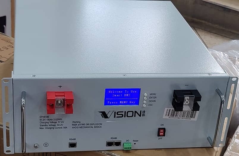 VISION 51.2V LITHIUM ION BANK -48/100AH WITH 5 YEARS WARRANTY . 1