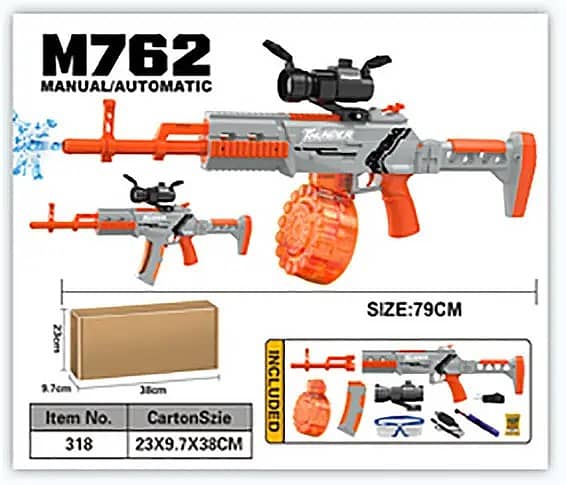 Thunder Blaster Gun M762 Automatic Gun with Telescope Electric Rifle 2