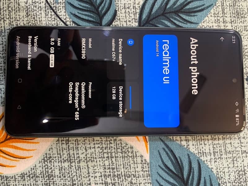 Realme C67 8,128 full box 5