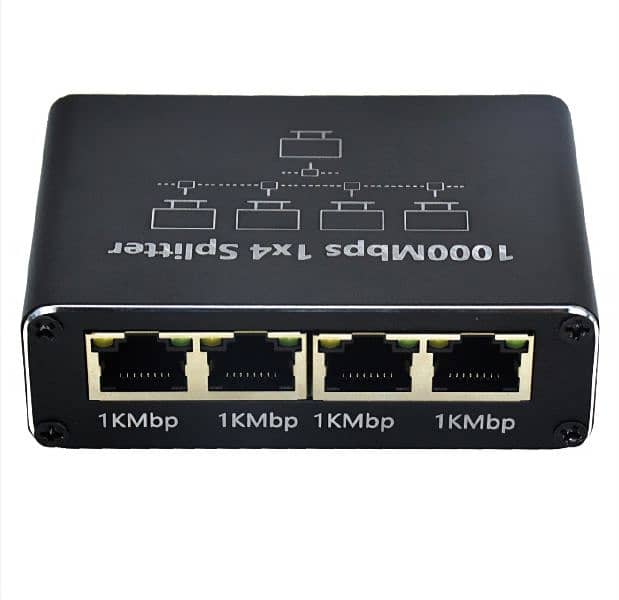 Gigabit Network Splitter 1-To-4 Network Cable Splitter RJ45 Ethernet 0