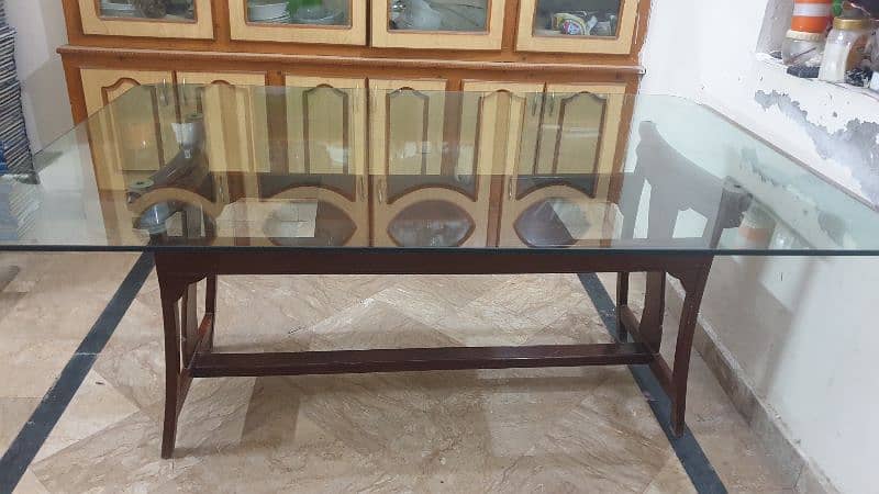 Glass Dinning Table with wooden chairs 3