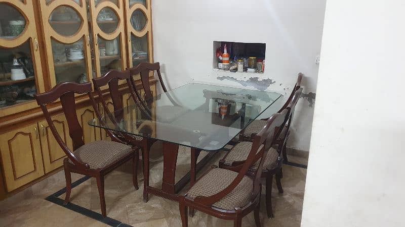 Glass Dinning Table with wooden chairs 5