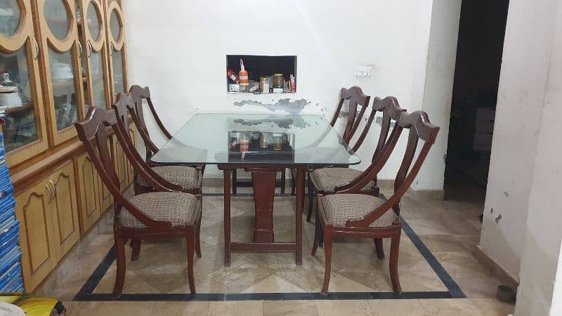 Glass Dinning Table with wooden chairs 9