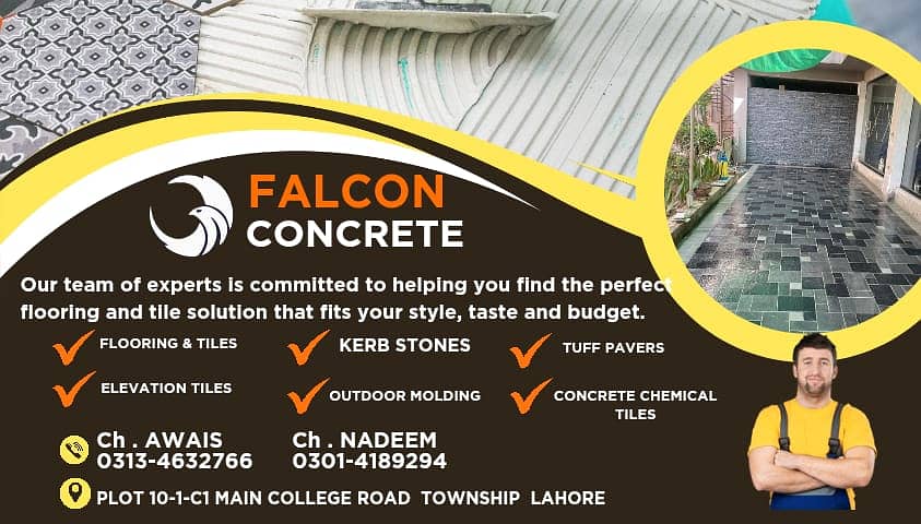 Falcon Concrete, Outdoor Molding Designs & Concrete Tiles - Best Price 0