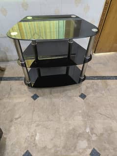 Black Glass TV trolley