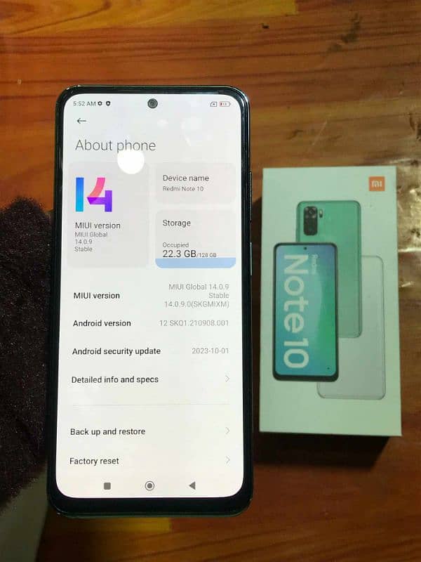 redmi note 10 urgent sale 4/128gb with box charger 1