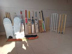 hardball, taoe ball bats new and used.  pads , wickets available