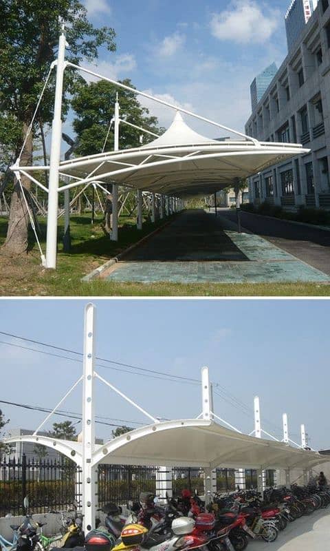 Pvc tensile shade, Restaurant roofing shed, New design parking, Porch 1