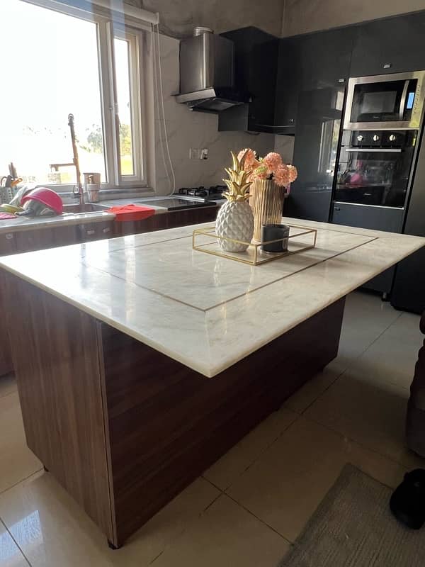 kitchen island with spacious cupboards 0