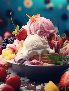 ice cream fruit chaat 03283564165