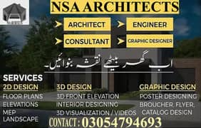 Architect Servicesنقشہ نویس:House Map:Front Elevation:Approvel TMA:LDA