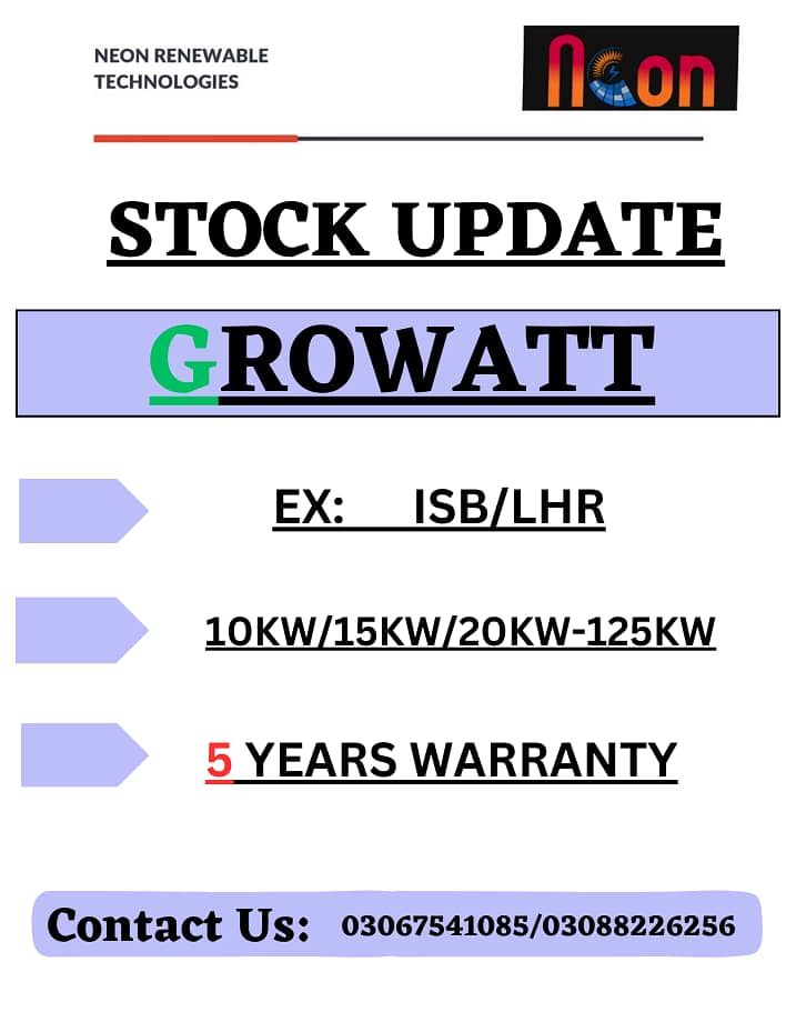 SOLAR INVERTERS GROWATT/KNOX/FOX 0