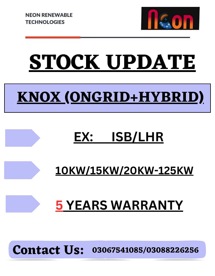 SOLAR INVERTERS GROWATT/KNOX/FOX 1