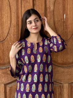 2 PCs women's stitched lawn printed shirt and trouser _ Different d