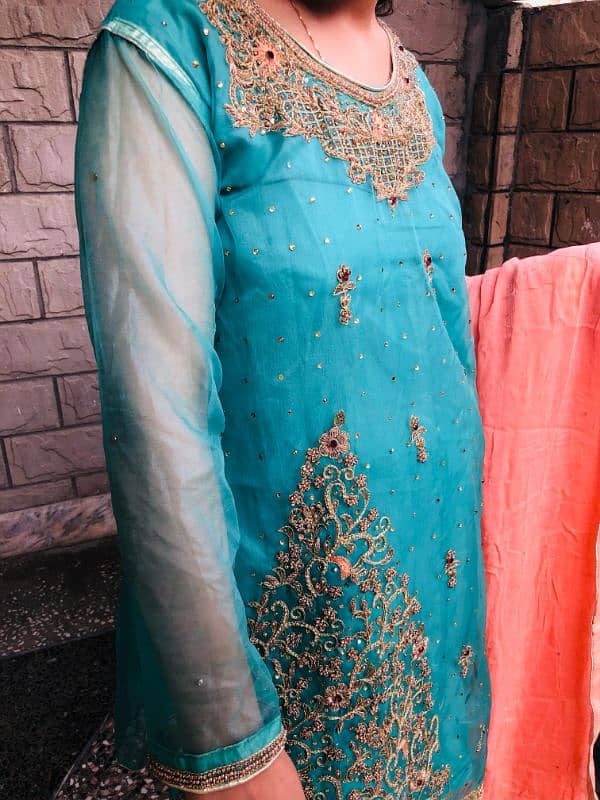 3pc organza with shafoon dupatta 4