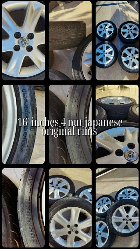 16' inches 4 nut japanese original rims 9