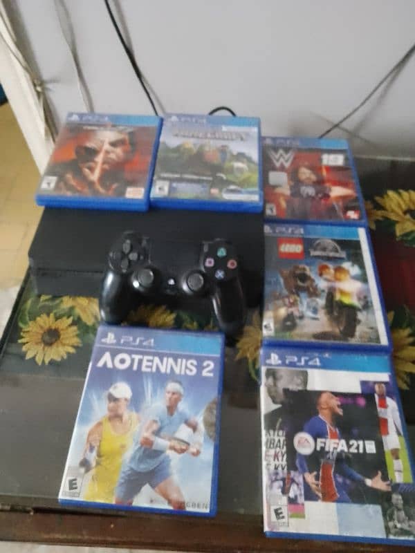 PS4 slim 800gb with one controller and many games 1