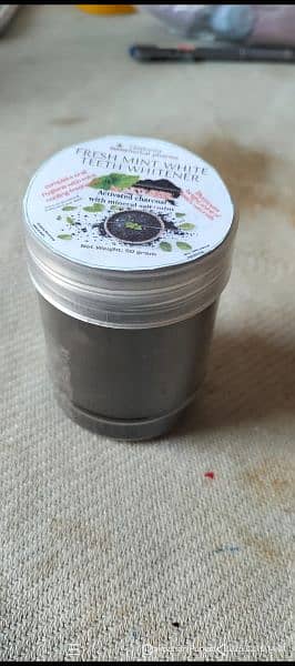 Fresh mint white charcoal teeth whitening powder 2