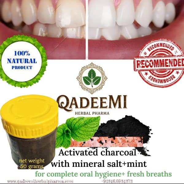 Fresh mint white charcoal teeth whitening powder 12