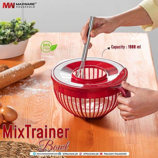 2 in 1 Mixer & Stainer Bowl 1800ml Capacity High Quality 0