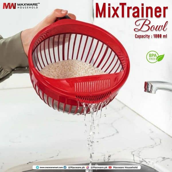 2 in 1 Mixer & Stainer Bowl 1800ml Capacity High Quality 1