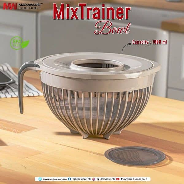 2 in 1 Mixer & Stainer Bowl 1800ml Capacity High Quality 2