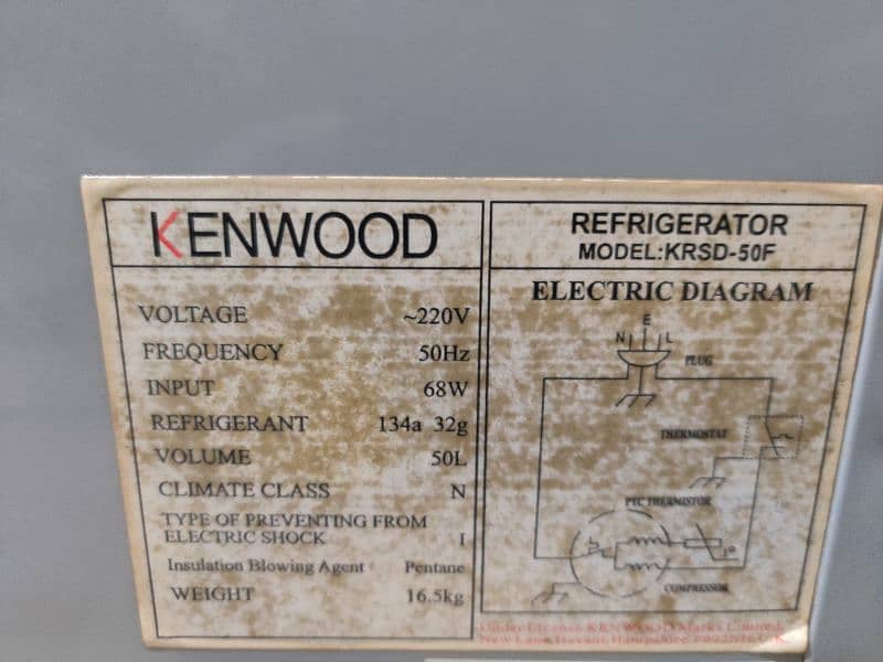 Room Fridge Model KRSD 50F Kenwood, 10/10 2