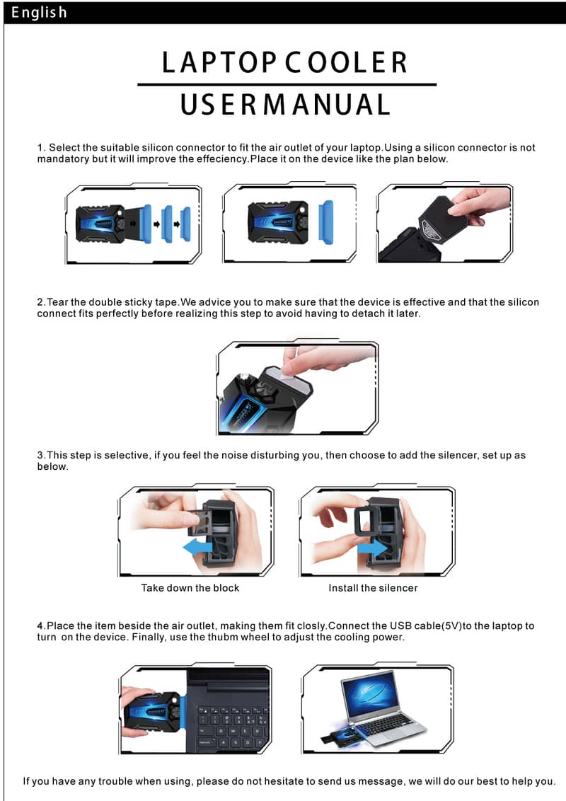 COOLCOLD Vacuum Portable Laptop Cooler USB Air Cooler External Extract 5