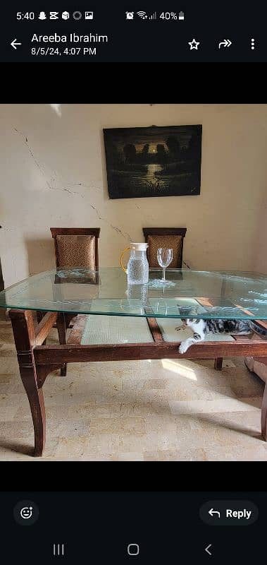 Dining table with 6 chairs 35k price - (negotiable) 1