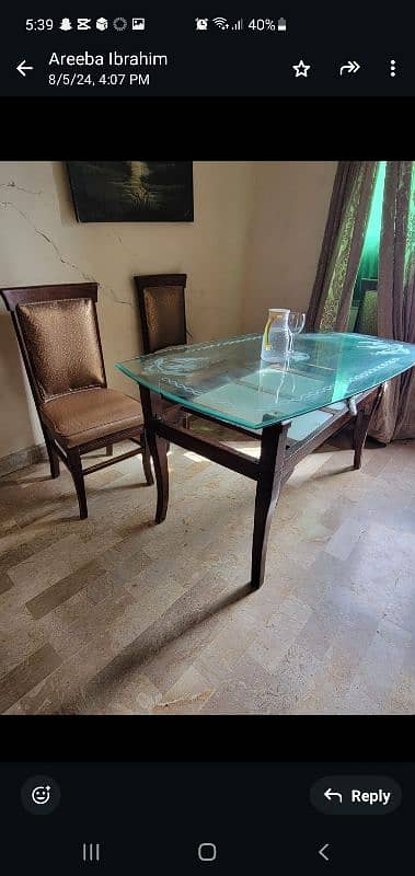 Dining table with 6 chairs 35k price - (negotiable) 2