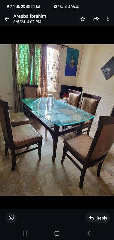 Dining table with 6 chairs 35k price - (negotiable) 5