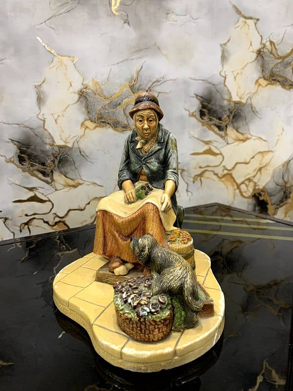 Vintage Ucagco Lady with Dog Figurine 8" 0