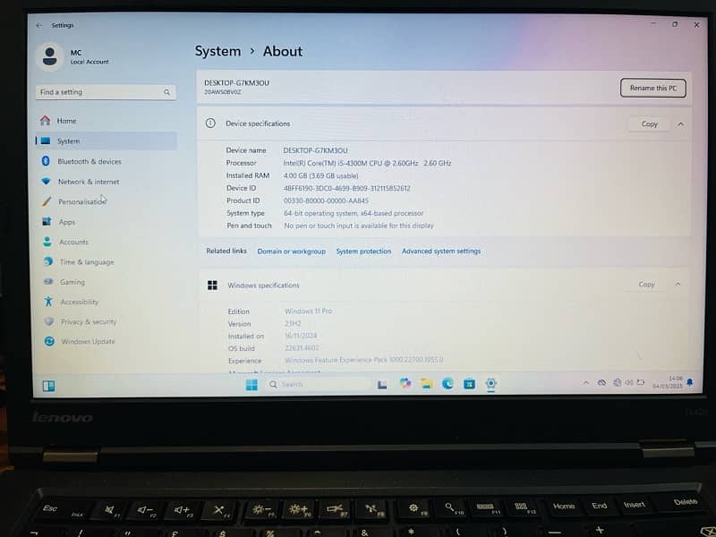 Lenovo i5 4th gen 4