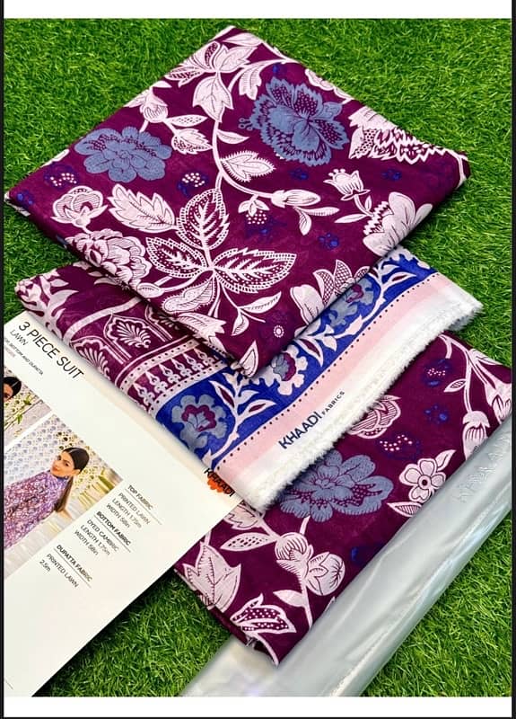 Branded unstitched lawn suite 8