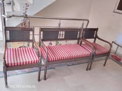 wooden 4 seater with table