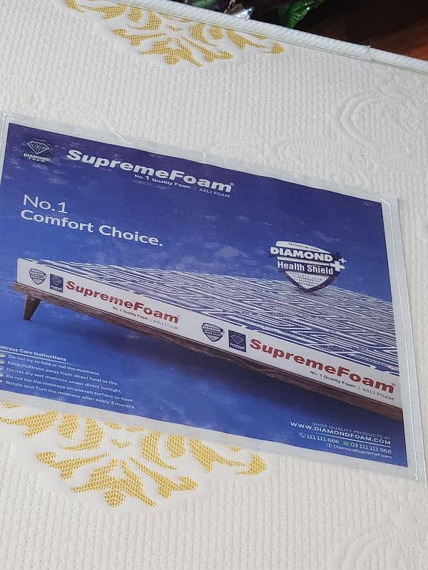 Diamond supreme foam, 8 inch, health shield plus, 1 year used, 1