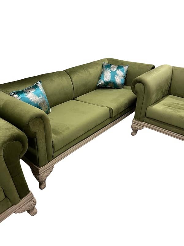 6 SEATER GREEN SOFA SET 3 2 & 1 COMPLETE BRAND NEW 0