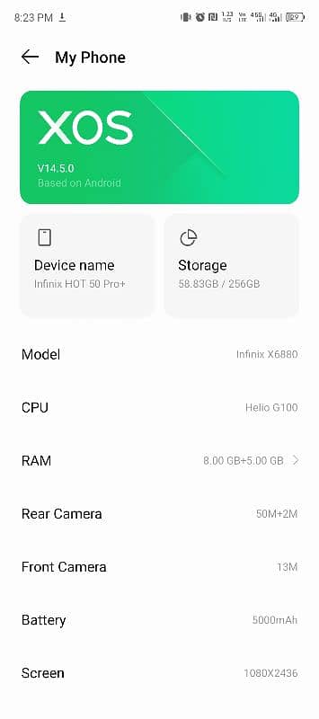 INFINI. HOT 50 PRO PLUS 16GB 256GB SIRF 5 DIN USE HA 1