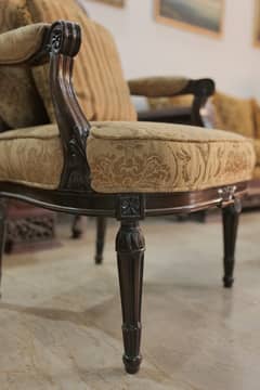 Wallnut wood Solid Four Seater 2+1+1 Made by Gammon Furniture  Hyataba