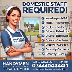 WE ARE HIRING – DOMESTIC STAFF REQUIRED!