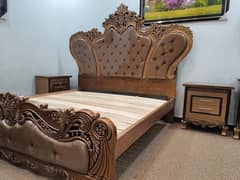 Carving bed set new Not used King size cinyoti style (just call me)