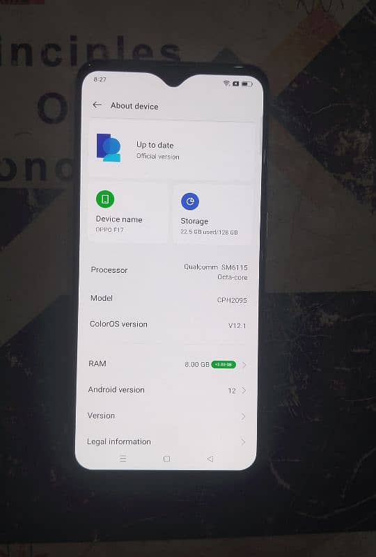 oppo f17 ram (8+5 gb) memory (128gb) fingerprint ok 2