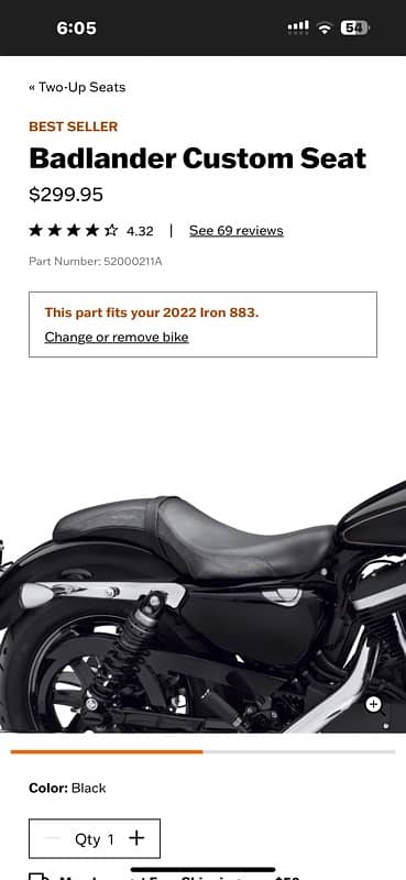 Harley davidson 883 iron seat 0