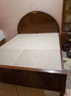 wooden double bed