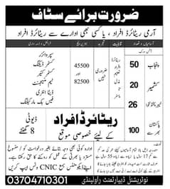 Office work are available in Rawalpindi for Retired and civil person.