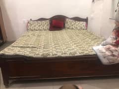 100% pure wood king size bed with mattress