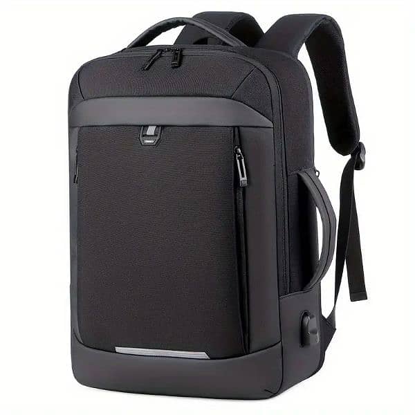 Large Capacity Luxury Laptop Backpack Bag with USB Cable 0