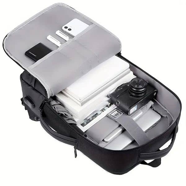 Large Capacity Luxury Laptop Backpack Bag with USB Cable 2