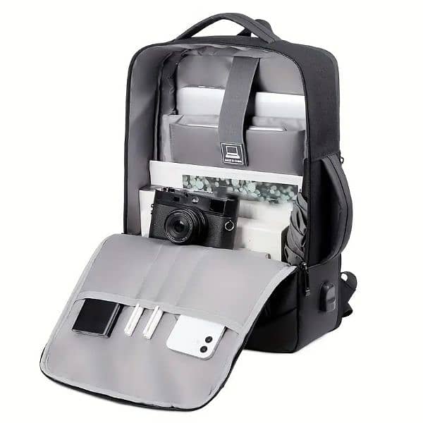 Large Capacity Luxury Laptop Backpack Bag with USB Cable 6
