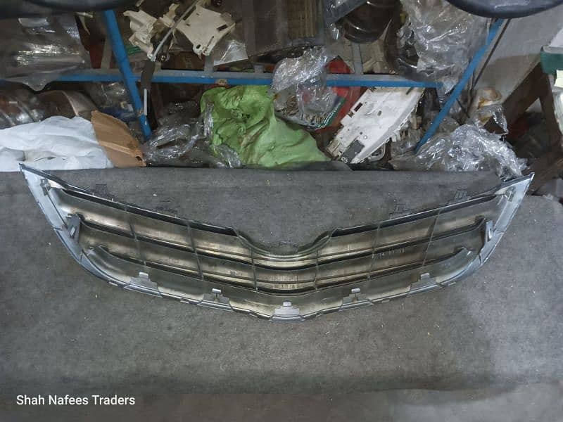 Toyota Belta front bumper show grill in Chrome - Belta Front Grill 1